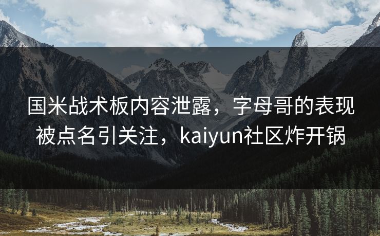 国米战术板内容泄露，字母哥的表现被点名引关注，kaiyun社区炸开锅