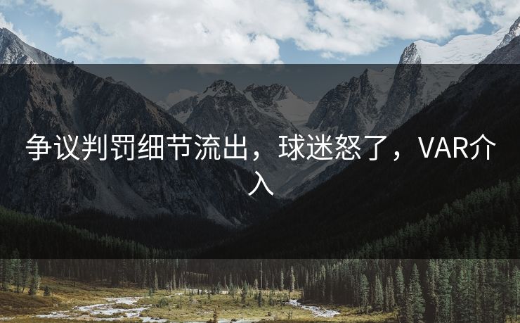 争议判罚细节流出，球迷怒了，VAR介入