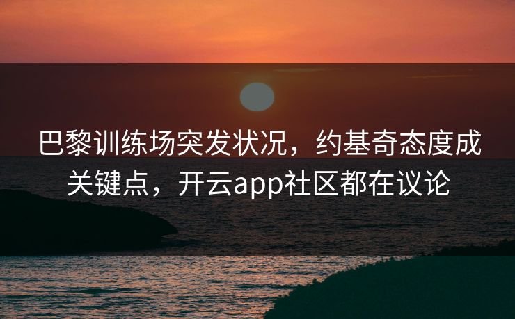 巴黎训练场突发状况，约基奇态度成关键点，开云app社区都在议论