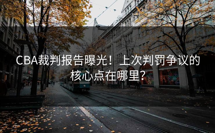 CBA裁判报告曝光！上次判罚争议的核心点在哪里？