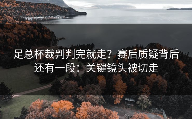 足总杯裁判判完就走？赛后质疑背后还有一段：关键镜头被切走